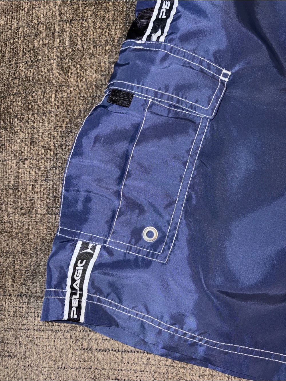 Navy Blue Black Fin Pelagic Swim Shorts Size 30 - Picture 7 of 11
